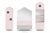MIRUM Zestaw meble dla dziewczynki domki różowe 3 elementy biały/różowy/szary - zdjęcie 1