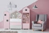 MIRUM Zestaw meble dla dziewczynki domki różowe 3 elementy biały/różowy/szary - zdjęcie 2
