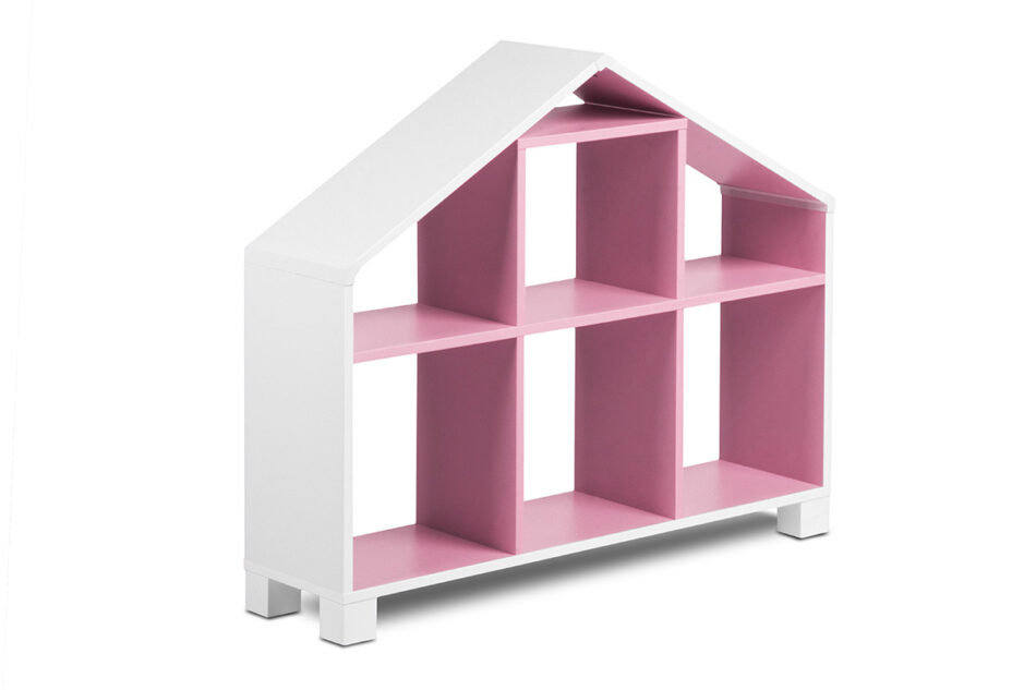 MIRUM Regał domek dla dziewczynki różowy biały/różowy - zdjęcie 0