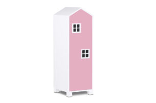 MIRUM, https://konsimo.pl/kolekcja/mirum/ Szafa domek dla dziewczynki różowa biały/różowy - zdjęcie