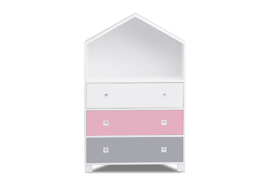 MIRUM Zestaw meble dla dziewczynki domki różowe 4 elementy biały/szary/różowy - zdjęcie 8