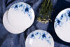 GENTIA Zestaw obiadowy 6 os. Biały / niebieski / wzór kwiatów akwarela biały/niebieski - zdjęcie 2