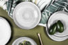LINARI Nowoczesny zestaw talerzy obiadowych dla 6 os. 18 elementów szary szary/jasny szary - zdjęcie 2