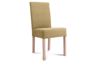 GAROS, https://konsimo.pl/kolekcja/garos/ Krzesło drewniane do jadalni tkanina pleciona żółte żółty/buk - zdjęcie