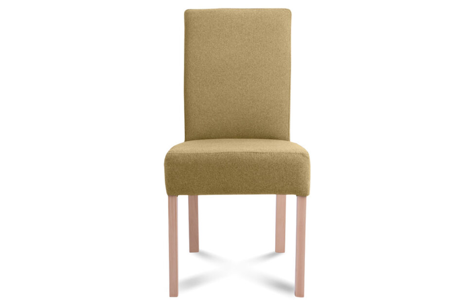 GAROS Krzesło drewniane do jadalni tkanina pleciona żółte żółty/buk - zdjęcie 1