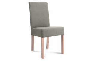GAROS, https://konsimo.pl/kolekcja/garos/ Krzesło drewniane do jadalni tkanina pleciona brązowe brązowy/buk - zdjęcie