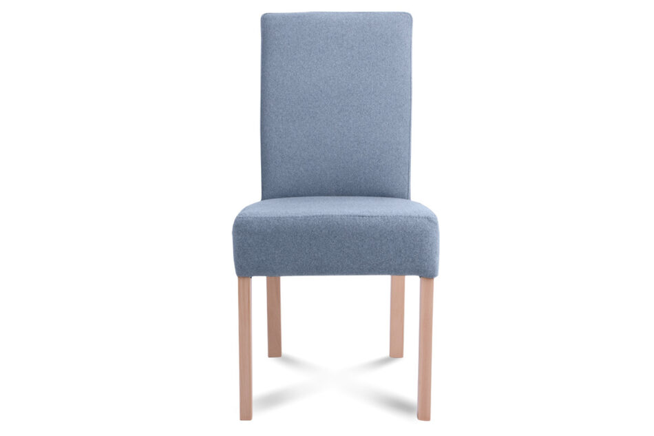 GAROS Krzesło drewniane do jadalni tkanina pleciona niebieskie niebieski/buk - zdjęcie 1