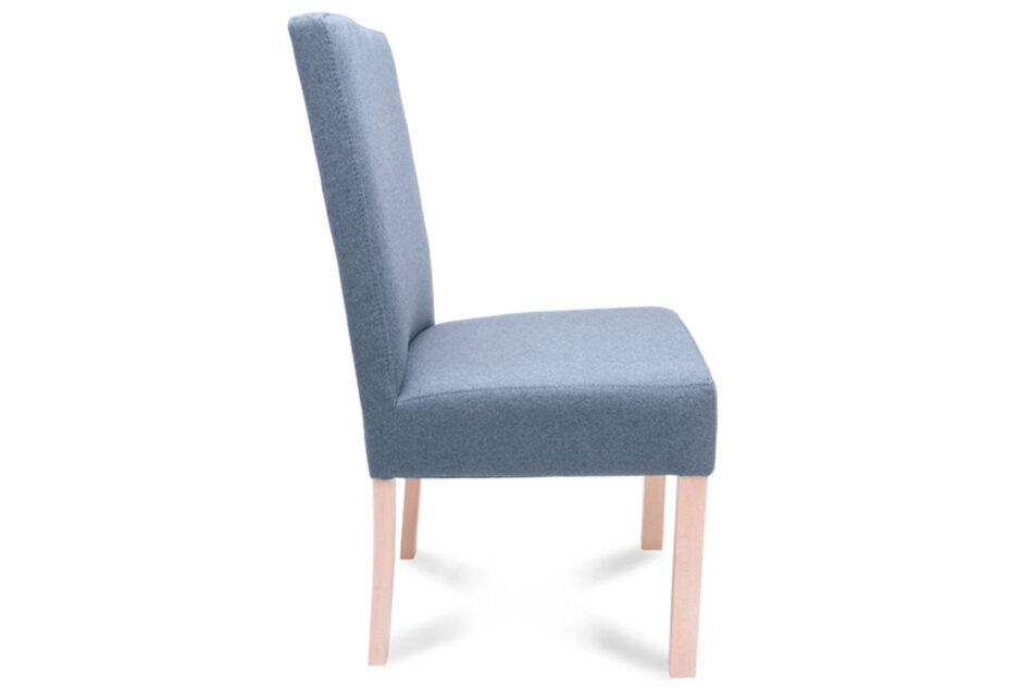GAROS Krzesło drewniane do jadalni tkanina pleciona niebieskie niebieski/buk - zdjęcie 2