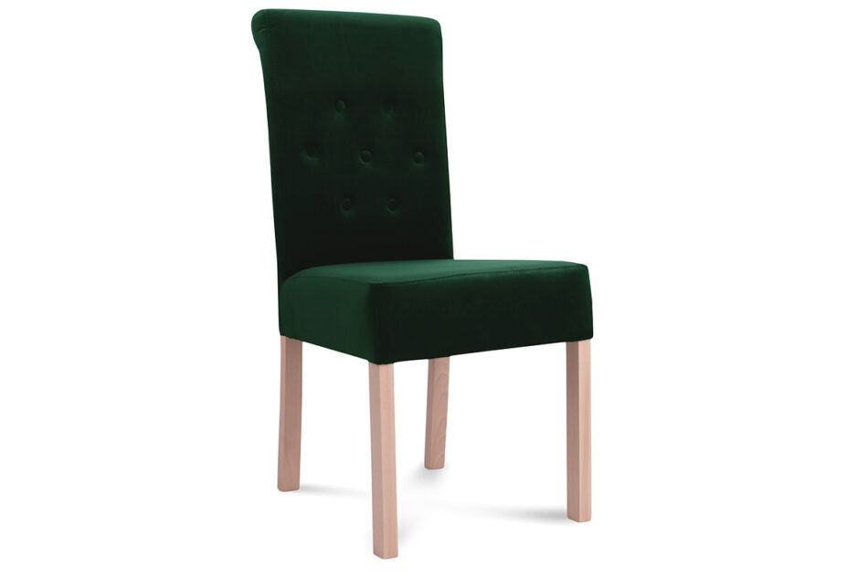GLADIO Krzesło welurowe butelkowa zieleń ciemny zielony/buk - zdjęcie 0