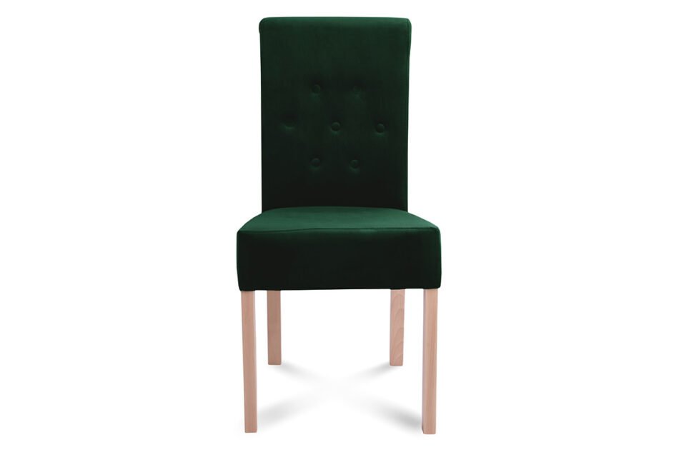 GLADIO Krzesło welurowe butelkowa zieleń ciemny zielony/buk - zdjęcie 1
