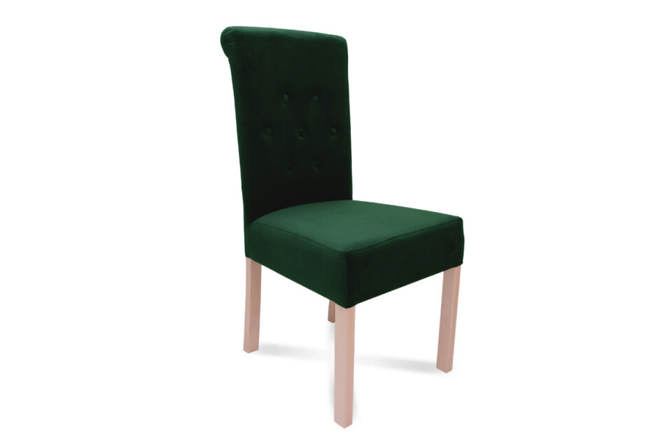 GLADIO Krzesło welurowe butelkowa zieleń ciemny zielony/buk - zdjęcie 3