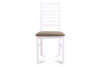 CLEMATI Drewniane białe krzesło tapicerowane brązowe siedzisko biały/brązowy - zdjęcie 2