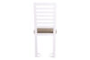 CLEMATI Drewniane białe krzesło tapicerowane brązowe siedzisko biały/brązowy - zdjęcie 4