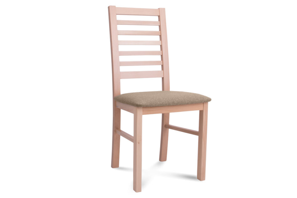 CLEMATI Drewniane bukowe krzesło tapicerowane beżowe siedzisko buk/beżowy - zdjęcie 0