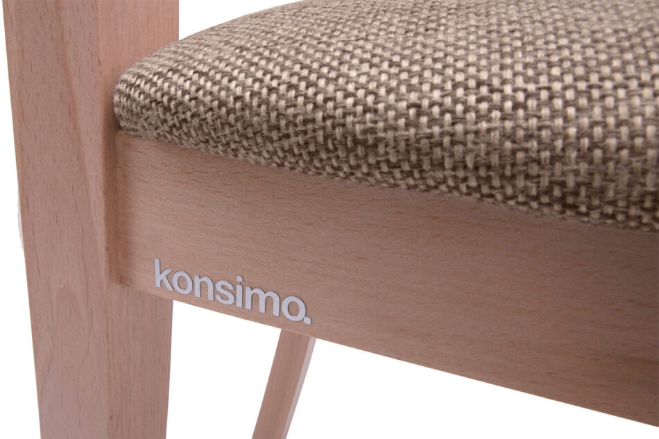 CLEMATI Drewniane bukowe krzesło tapicerowane beżowe siedzisko buk/beżowy - zdjęcie 6