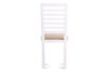 CLEMATI Drewniane białe krzesło tapicerowane beżowe siedzisko biały/beżowy - zdjęcie 4