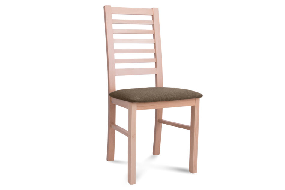CLEMATI Drewniane bukowe krzesło tapicerowane brązowe siedzisko buk/brązowy - zdjęcie 0