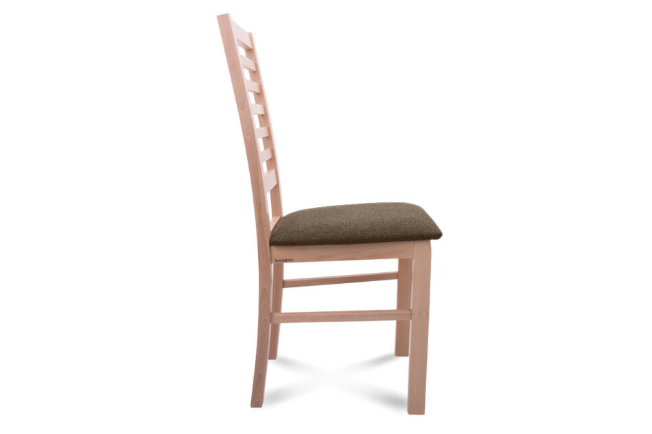 CLEMATI Drewniane bukowe krzesło tapicerowane brązowe siedzisko buk/brązowy - zdjęcie 1