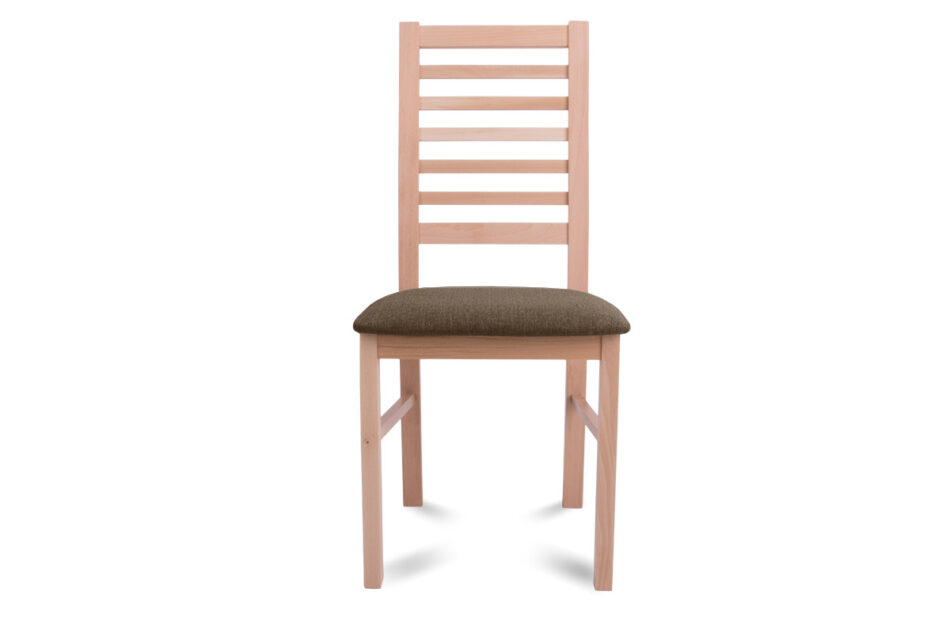 CLEMATI Drewniane bukowe krzesło tapicerowane brązowe siedzisko buk/brązowy - zdjęcie 2