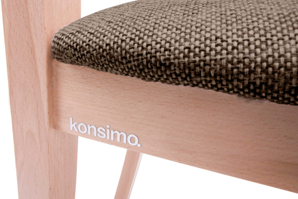 CLEMATI Drewniane bukowe krzesło tapicerowane brązowe siedzisko buk/brązowy - zdjęcie 6