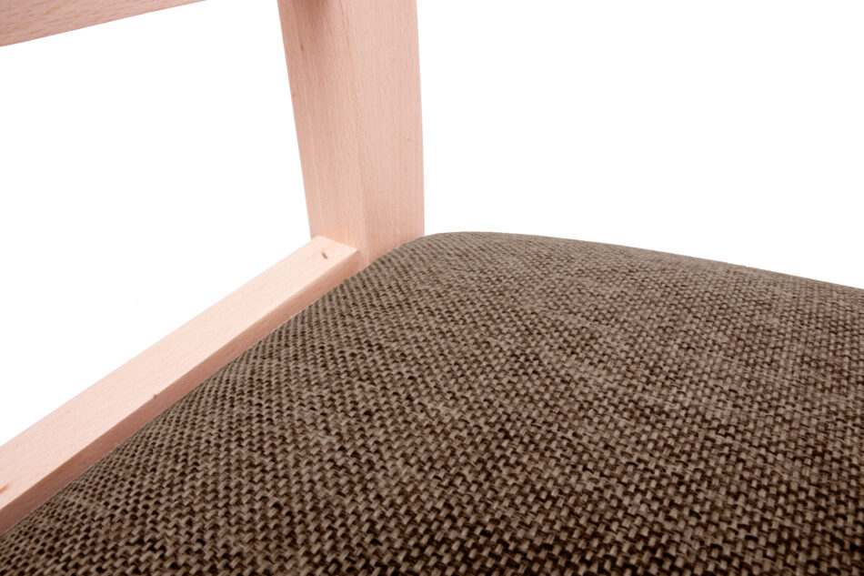 CLEMATI Drewniane bukowe krzesło tapicerowane brązowe siedzisko buk/brązowy - zdjęcie 5