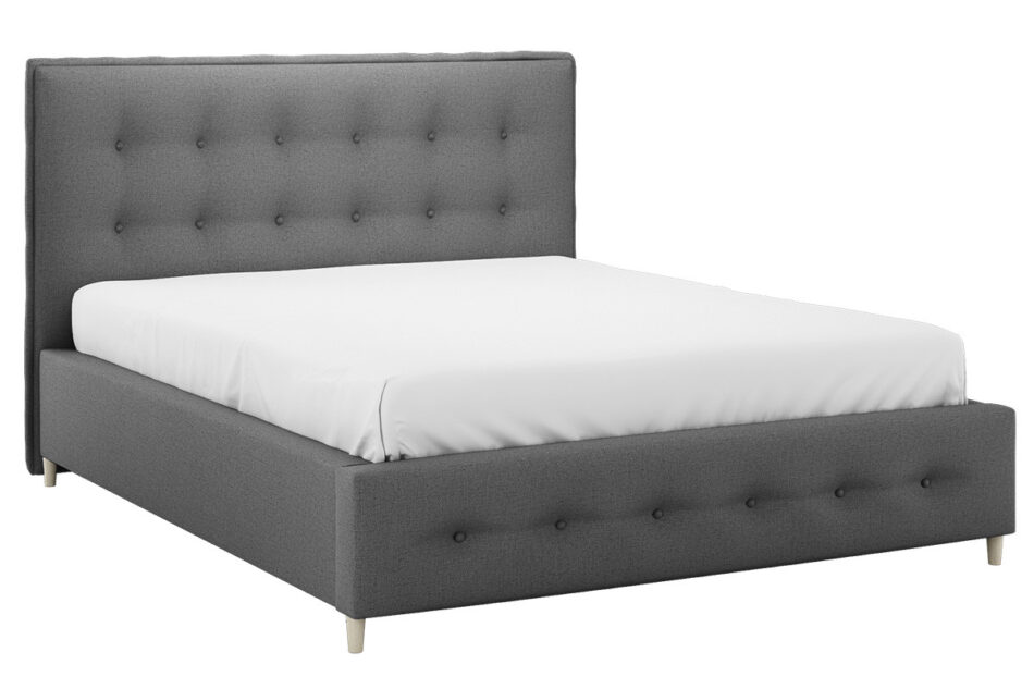 ELVIO Szare łóżko podwójne pikowanie szary - zdjęcie