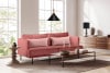 GANZO Sofa 3 osobowa do salonu z poduszkami różowa koralowy/różowy - zdjęcie 2