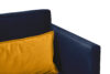 GANZO Sofa 3 osobowa do salonu z poduszkami niebieska granatowy/żółty - zdjęcie 5