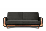 Szara sofa rozkładana welur