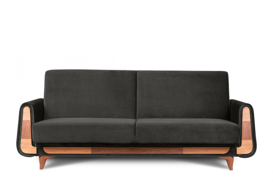 GUSTAVO Szara sofa rozkładana welur antracytowy - zdjęcie 0