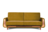 Żółta sofa rozkładana welur