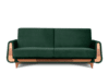 GUSTAVO Zielona sofa rozkładana welur ciemny zielony - zdjęcie 1
