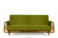 Oliwkowa sofa rozkładana welur