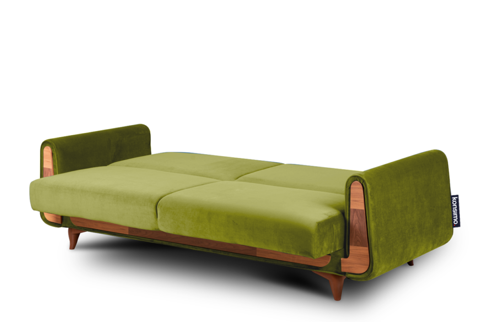 GUSTAVO Oliwkowa sofa rozkładana welur oliwkowy - zdjęcie 2