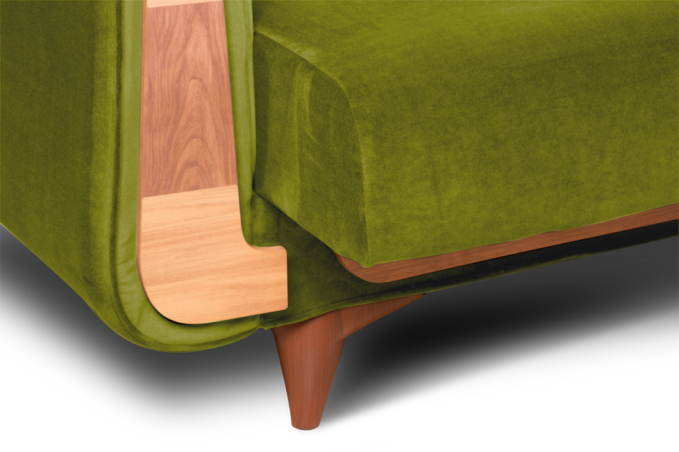 GUSTAVO Oliwkowa sofa rozkładana welur oliwkowy - zdjęcie 5