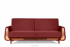 GUSTAVO Czerwona sofa rozkładana welur bordowy - zdjęcie 1