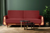 GUSTAVO Czerwona sofa rozkładana welur bordowy - zdjęcie 2