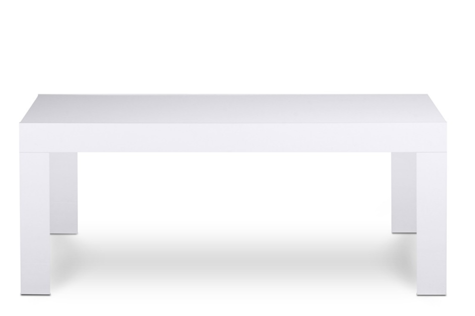 EMPROS Prosty stolik kawowy z półką do pokoju dziennego biały biały połysk - zdjęcie 0