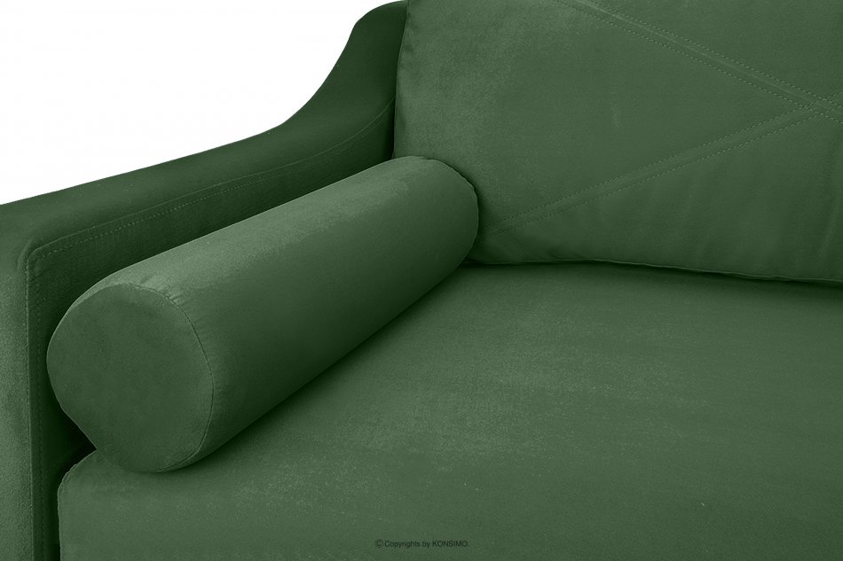 SATEO Sofa z funkcją spania z pojemnikiem na pościel welwet butelkowa zieleń ciemny zielony - zdjęcie 10