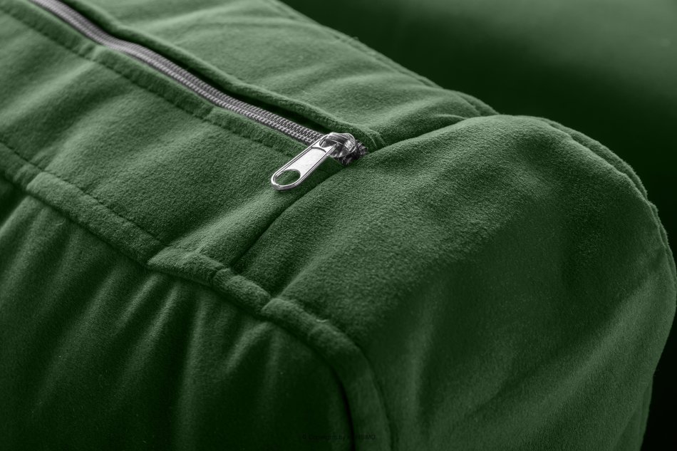 SATEO Sofa z funkcją spania z pojemnikiem na pościel welwet butelkowa zieleń ciemny zielony - zdjęcie 9