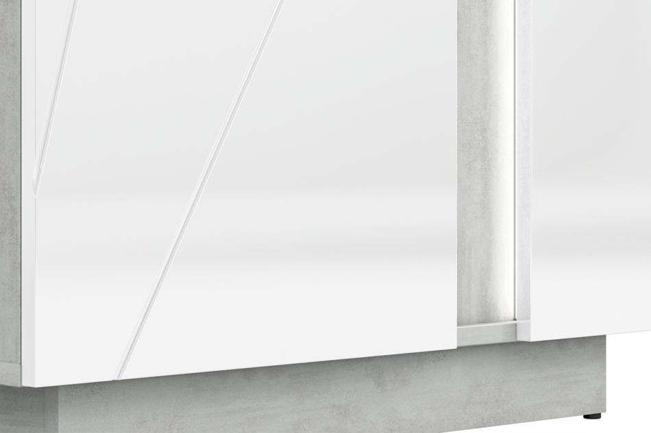 HOSTA Szklana witryna lewa biała z połyskiem glamour biały połysk - zdjęcie 7