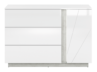 HOSTA Komoda z szufladami biała z połyskiem glamour biały połysk - zdjęcie 1