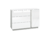 HOSTA Komoda z szufladami biała z połyskiem glamour biały połysk - zdjęcie 3