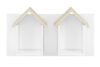 BUBO Podwójna półka dziecięca domek wisząca biała biały/drewno bukowe - zdjęcie 1