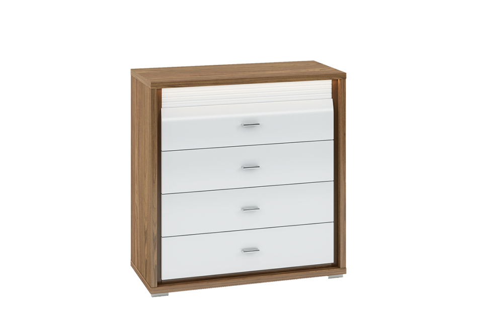 SULA Komoda z szufladami 90 cm do salonu biała / orzech biały/orzech - zdjęcie 0