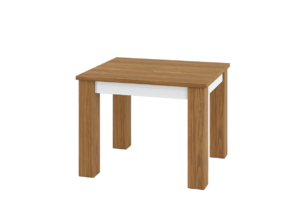 SULA, https://konsimo.pl/kolekcja/sula/ Rozkładany stół z trzema wstawkami do salonu orzech / biały biały/orzech naturalny - zdjęcie