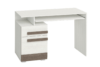 SARPA Proste biurko z półkami i szafką białe / brązowe biały/brązowy - zdjęcie 1