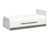 SARPA Pojedyncze proste łóżko ze stelażem 90 x 200 cm białe / brązowe biały/brązowy - zdjęcie 1