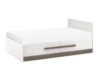 SARPA Podwójne proste łóżko ze stelażem 120 x 200 cm białe / brązowe biały/brązowy - zdjęcie 1