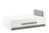 SARPA Podwójne proste łóżko ze stelażem 120 x 200 cm białe / brązowe biały/brązowy - zdjęcie 2
